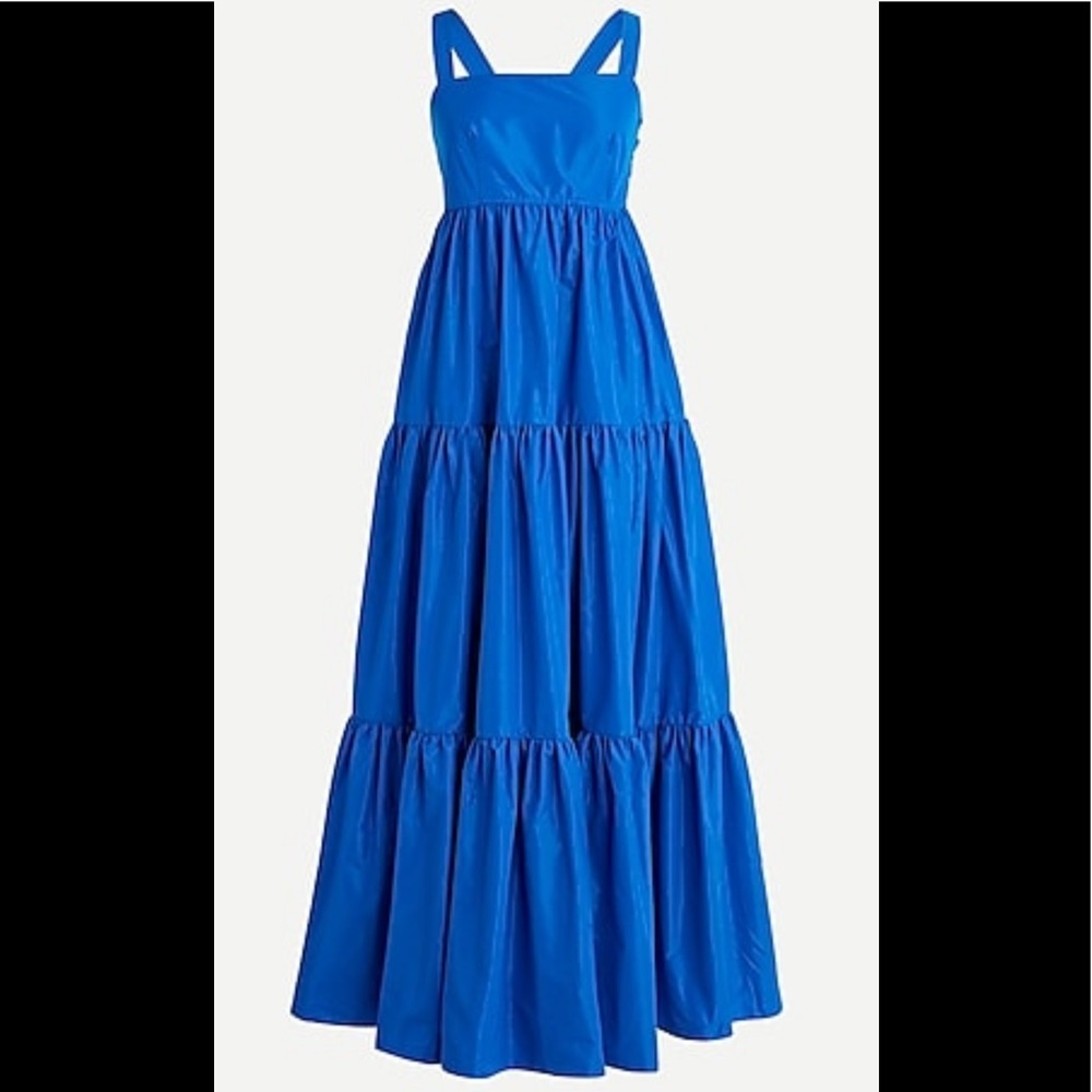 J. Crew Tiered Taffeta Maxi dress
